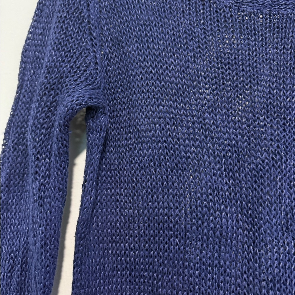 J.Mclaughlin Raelyn Linen Sweater Women's Blue Size M Knit Long Sleeve - Picture 4 of 6